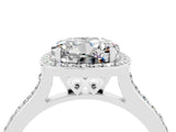 White gold Round Cut Halo Round Diamond Pavé Band with Four-Prong Setting_4