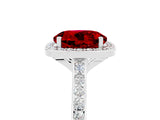 White gold Round Cut Halo Round Diamond Pavé Band with Four-Prong Setting_5