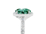 White gold Round Cut Halo Round Diamond Pavé Band with Four-Prong Setting_5