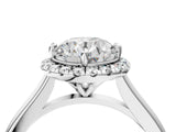 White gold Round Cut Halo Round Diamond Solitaire Engagement Ring with Pave Band and Four-Prong Setting_11