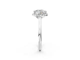 White gold Round Cut Halo Round Diamond Solitaire Engagement Ring with Pave Band and Four-Prong Setting_9