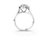 White gold Round Cut Halo Solitaire Engagement Ring with Square Band and Four-Prong Setting_81