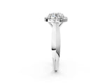 White gold Round Cut Halo Solitaire Engagement Ring with Square Band and Four-Prong Setting_92