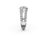 White gold Round Cut Halo Split Shank Diamond Ring with Four-Prong Setting_69