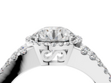 White gold Round Cut Halo Split Shank Diamond Ring with Four-Prong Setting_78