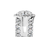 White gold Round Cut Halo Split Shank Diamond Ring with Four-Prong Setting_79