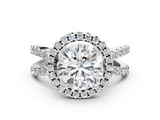 White gold Round Cut Halo Split Shank Pave Set Ring_68