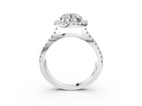 White gold Round Cut Halo Split Shank Pave Set Ring_71