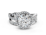 White gold Round Cut Halo Split Shank Prong Setting Ring_112