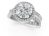 White gold Round Cut Halo Split Shank Prong Setting Ring_114