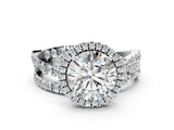 White gold Round Cut Halo Split Shank Prong Setting Ring_12