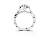 White gold Round Cut Halo Twist Band with Four-Prong Setting_10