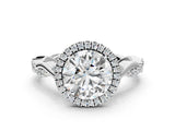 White gold Round Cut Halo Twist Band with Four-Prong Setting_7