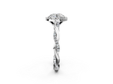White gold Round Cut Halo Twisted Band Four-Prong Ring_81