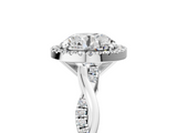 White gold Round Cut Halo Twisted Band Four-Prong Ring_84
