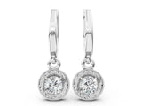 White gold Round Cut Milgrain Bezel Set Leverback Earrings_26