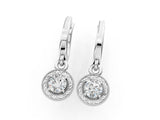 White gold Round Cut Milgrain Bezel Set Leverback Earrings_27