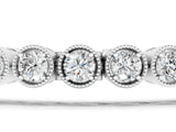 White gold Round Cut Milgrain Bezel Set Tennis Bracelet_3