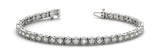 White gold Round Cut Milgrain Diamond Tennis Bracelet with Box Prong Setting