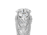 White gold Round Cut Milgrain Pave Diamond Engagement Ring with Four-Prong Setting_16