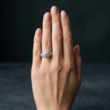 White gold Round Cut Milgrain Pave Diamond Engagement Ring with Four-Prong Setting_19