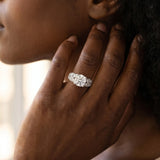 White gold Round Cut Milgrain Pave Diamond Engagement Ring with Four-Prong Setting_21
