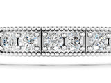 White gold Round Cut Milgrain Tennis Bracelet with Box Setting_1