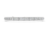 White gold Round Cut Milgrain Tennis Bracelet with Box Setting_2