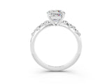 White gold Round Cut Moissanite Cluster Side Stone Solitaire Ring with Prong Setting_27