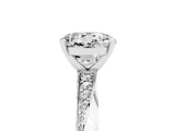 White gold Round Cut Moissanite Engagement Ring with Side Stone Accents and Four-Prong Setting_32