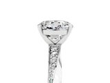 White gold Round Cut Moissanite Engagement Ring with Side Stone Accents and Four-Prong Setting_35