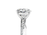 White gold Round Cut Moissanite Engagement Ring with Side Stone Accents and Four-Prong Setting_89