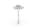 White gold Round Cut Moissanite Floral Double Halo Engagement Ring with Prong Setting_38
