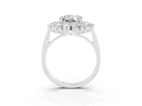 White gold Round Cut Moissanite Floral Double Halo Engagement Ring with Prong Setting_39