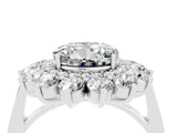 White gold Round Cut Moissanite Floral Double Halo Engagement Ring with Prong Setting_40