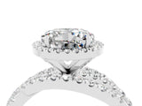 White gold Round Cut Moissanite Halo Ring with Round Split Shank and Prong Setting_64