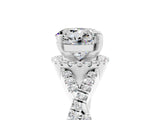 White gold Round Cut Moissanite Halo Twist Band Solitaire Prong Setting Ring_5