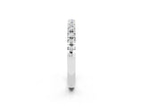 White gold Round Cut Moissanite Pavé Set Thin Band_2