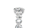 White gold Round Cut Moissanite Prong Setting with Side Stones on a Pave Band_5