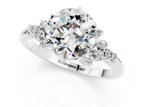 White gold Round Cut Moissanite Ring with Side Stones and Four-Prong Setting_37