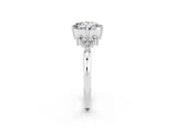 White gold Round Cut Moissanite Ring with Side Stones and Four-Prong Setting_38