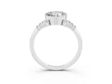 White gold Round Cut Moissanite Ring with Side Stones and Four-Prong Setting_39