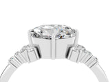 White gold Round Cut Moissanite Ring with Side Stones and Four-Prong Setting_40