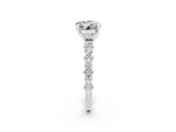 White gold Round Cut Moissanite Side Stone Solitaire Ring with Round  and Four-Prong Setting_50