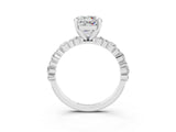 White gold Round Cut Moissanite Side Stone Solitaire Ring with Round  and Four-Prong Setting_51