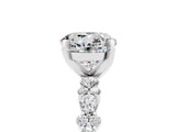 White gold Round Cut Moissanite Side Stone Solitaire Ring with Round  and Four-Prong Setting_53