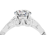 White gold Round Cut Moissanite Solitaire Celtic Knot Ring with Four-Prong Setting_16