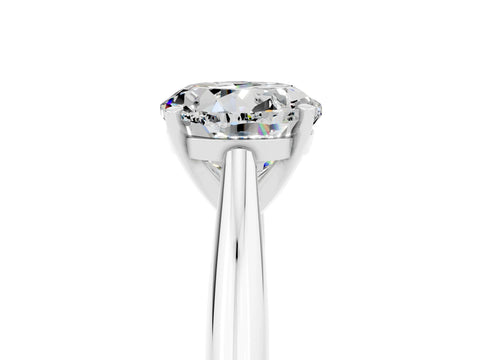 White gold Round Cut Moissanite Solitaire Engagement Ring with Cathedral Setting and Four-Prong Mount_17