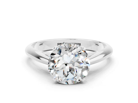 White gold Round Cut Moissanite Solitaire Engagement Ring with Cathedral Setting and Four-Prong Mount_24