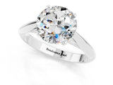 White gold Round Cut Moissanite Solitaire Engagement Ring with Cathedral Setting and Four-Prong Mount_31